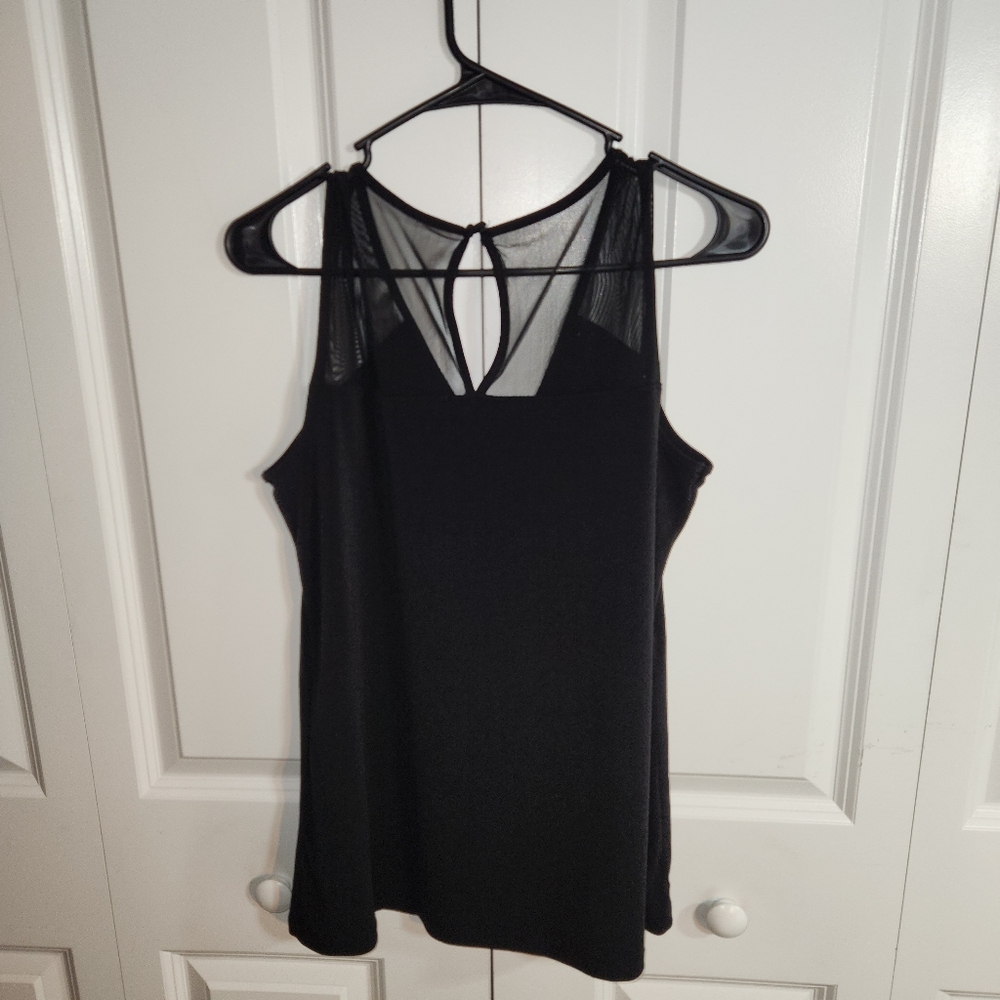 Black Sleeveless Top with Sheer Detail